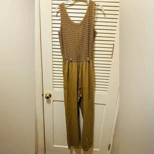 Womens Nina Piccalino One Piece Tan Brown  Cotton Jumpsuit Size 10